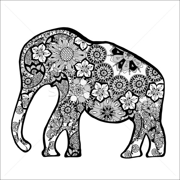 Carved elephant. Stock photo © frescomovie