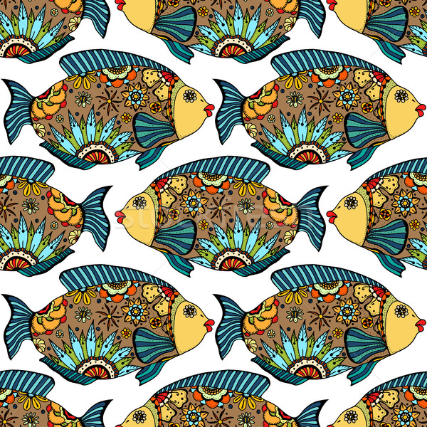 seamless pattern with fish Stock photo © frescomovie