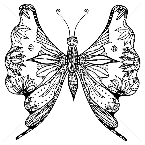 Zentangle stylized butterfly Stock photo © frescomovie