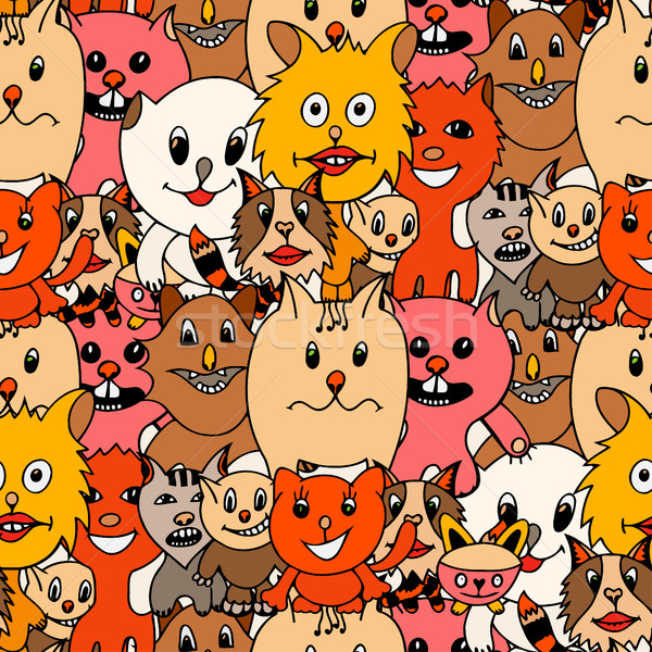 Zdjęcia stock: Cute · kotów · kolorowy · funny · kolorowy