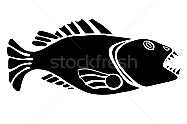 Monochrome stylized Fish Stock photo © frescomovie