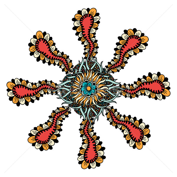 Farbe Karte Mandala Ornament Jahrgang dekorativ Stock foto © frescomovie
