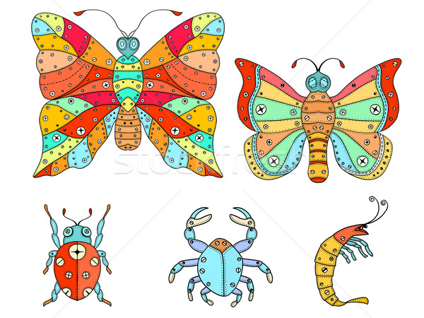 Insectos ilustración dibujado a mano brillante vector establecer Foto stock © frescomovie