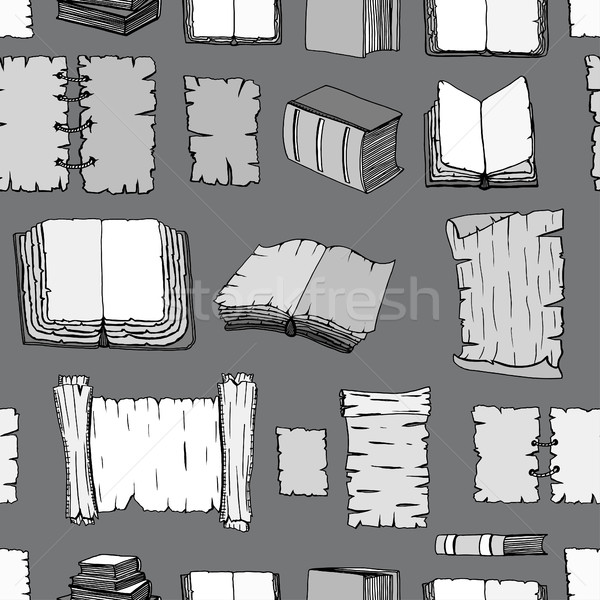 Seamless Big Set Books manuscripts Stock photo © frescomovie
