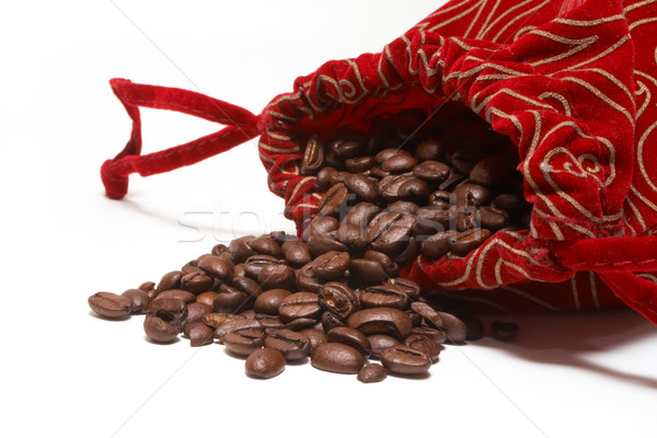 Vermelho dom saco café isolado branco Foto stock © frescomovie