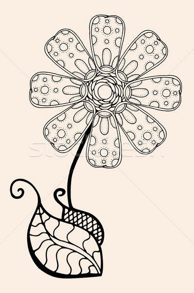 Stock photo: Sketch of abstract flower