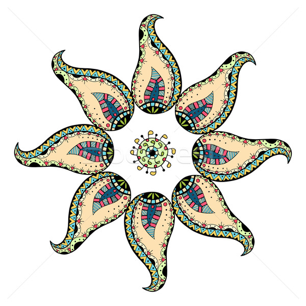 Karte Mandala Ornament Farbe geometrischen Kreis Stock foto © frescomovie