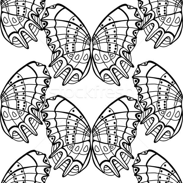 Foto stock: Mariposas · hermosa · sin · costura · blanco · negro · colores · flor