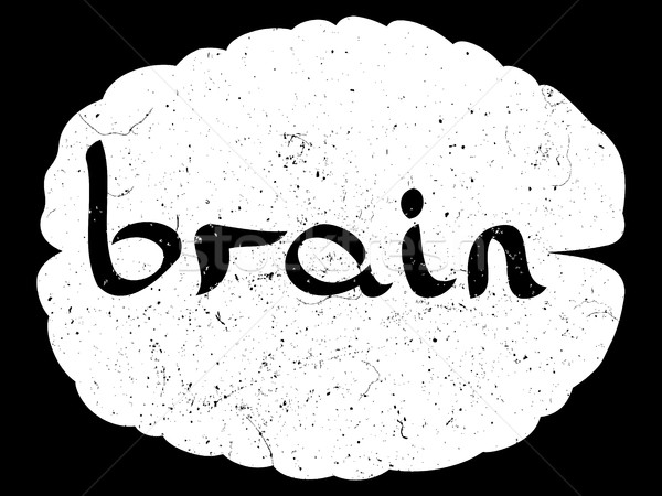 text with hand drawn brain Stock photo © frescomovie