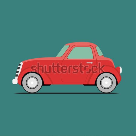 Rot Sport Auto isoliert grünen Bauernhof Stock foto © frescomovie