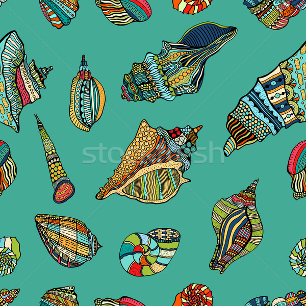 sea cockleshell seamless pattern Stock photo © frescomovie