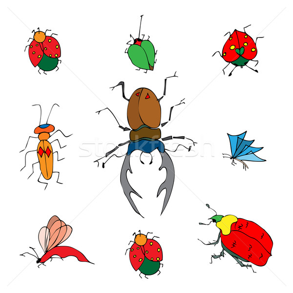 Insecten doodle ingesteld hand natuur Stockfoto © frescomovie