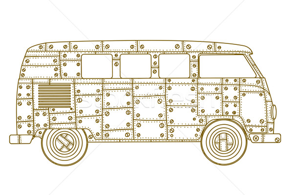 Van stijl oldtimer klein afbeelding Stockfoto © frescomovie