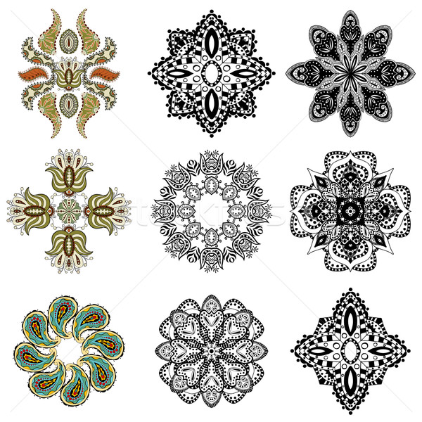 Ornamento patrón establecer vintage decorativo elementos Foto stock © frescomovie
