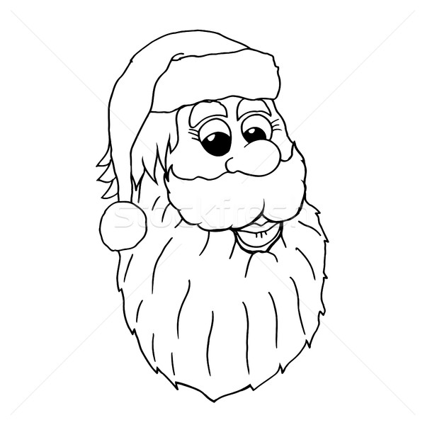 Stockfoto: Kerstman · gezicht · monochroom · cartoon · moe