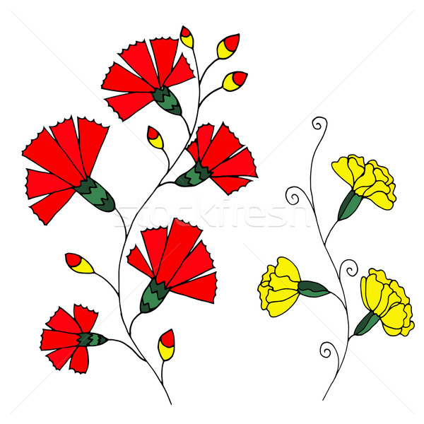 Stockfoto: Mooie · bloemen · vector · kleur