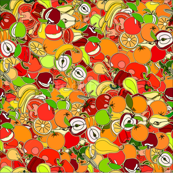 Vruchten vegetatie ingesteld naadloos textuur Stockfoto © frescomovie