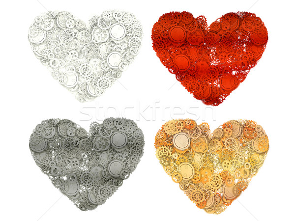 心 集 心臟 齒輪 3d圖 婚禮 商業照片 © frescomovie