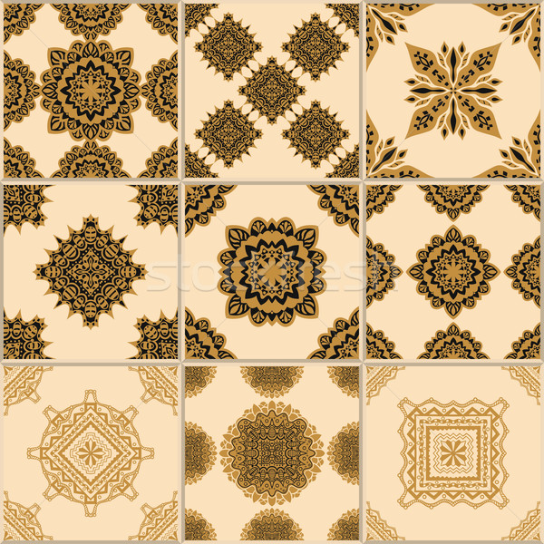 Tiles Floor Ornament Collection Stock photo © frescomovie