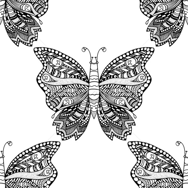 Vlinder gestileerde textiel fashion design weefsel Stockfoto © frescomovie