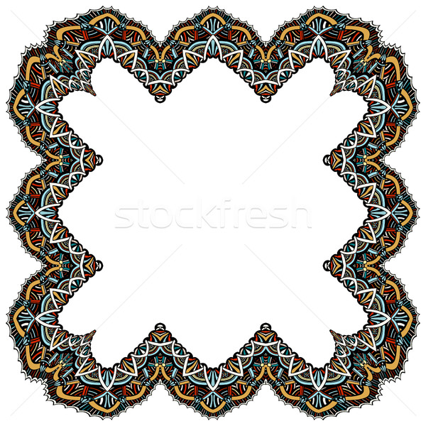 Stock foto: Set · geometrischen · Rahmen · abstrakten · Design · Hand · gezeichnet