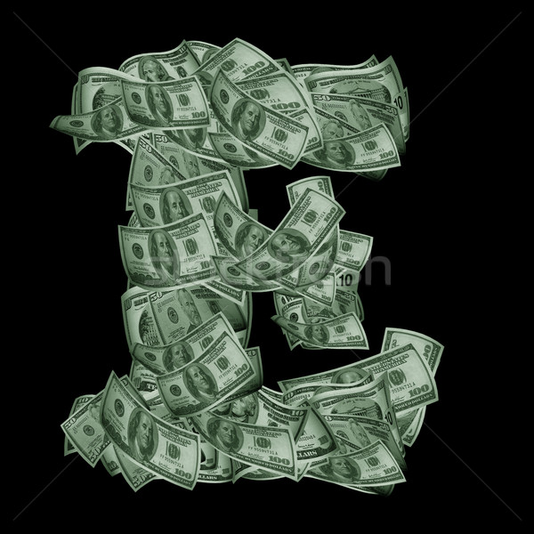 Alphabet Dollar USA isoliert schwarz Schreiben Stock foto © frescomovie
