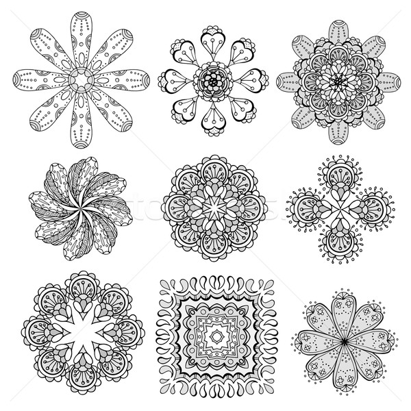 Geometric circular ornament set Stock photo © frescomovie