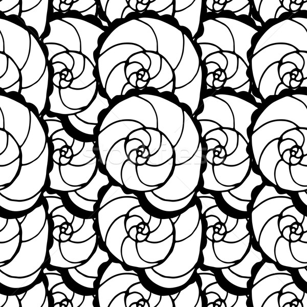 Pattern conchiglie vettore senza soluzione di continuità contorno Foto d'archivio © frescomovie