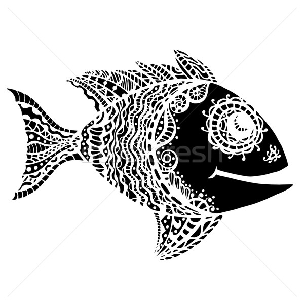 Monochrome stylized Fish Stock photo © frescomovie