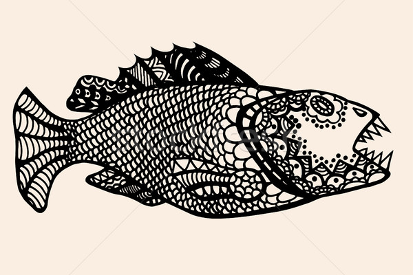 ornamental graphic fish Stock photo © frescomovie