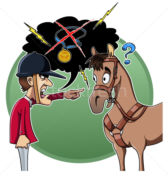Cavalo ilustração zangado derrota relâmpago medalha Foto stock © fresh_7266481
