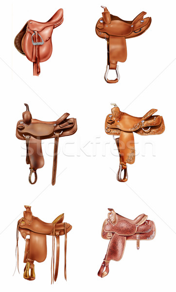 Six saddles Stock photo © fresh_7266481