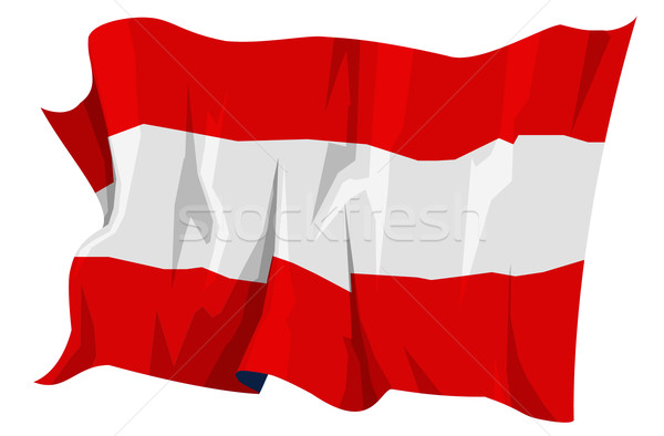 Banderą Austria komputera wygenerowany ilustracja podróży Zdjęcia stock © fresh_7266481