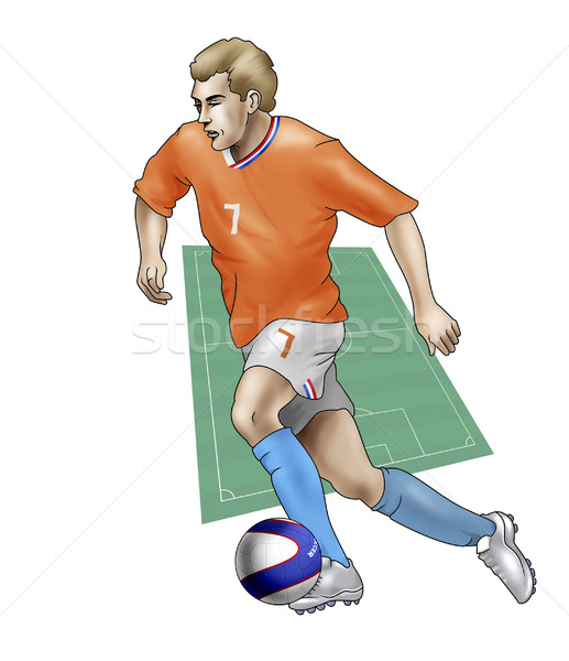Equipo Países Bajos realista ilustración futbolista Foto stock © fresh_7266481