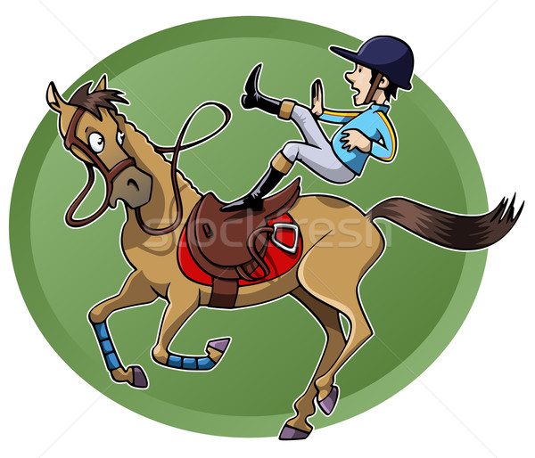 Rider falling from his horse Stock photo © fresh_7266481