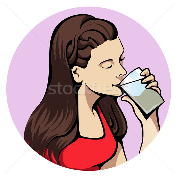 飲料 女性 実例 小さな 魅力のある女性 ストックフォト © fresh_7266481