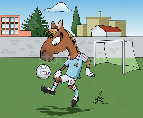 Horse playing soccer Stock photo © fresh_7266481