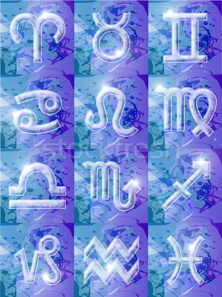 Zodiak dwanaście znaki komputera wygenerowany ilustracja Zdjęcia stock © fresh_7266481