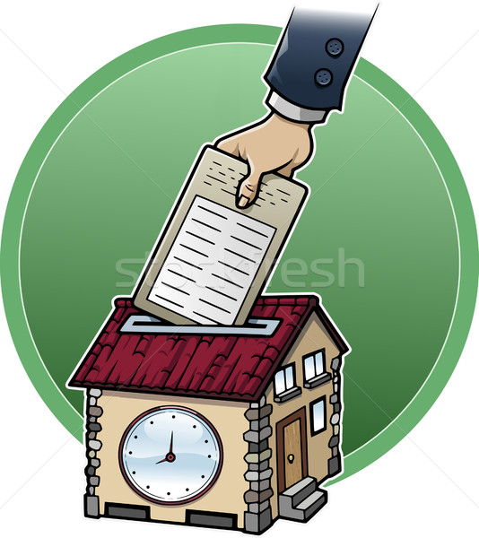 Pracy domu cartoon stylu ilustracja strony Zdjęcia stock © fresh_7266481