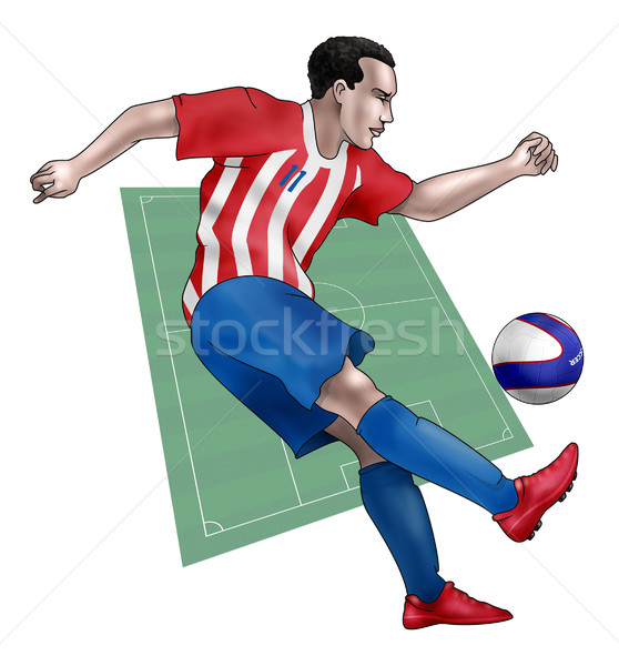 Сток-фото: команда · Парагвай · реалистичный · иллюстрация · футболист