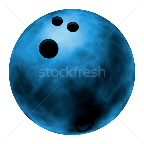 [[stock_photo]]: Bleu · boule · de · bowling · réaliste · illustration · isolé · blanche