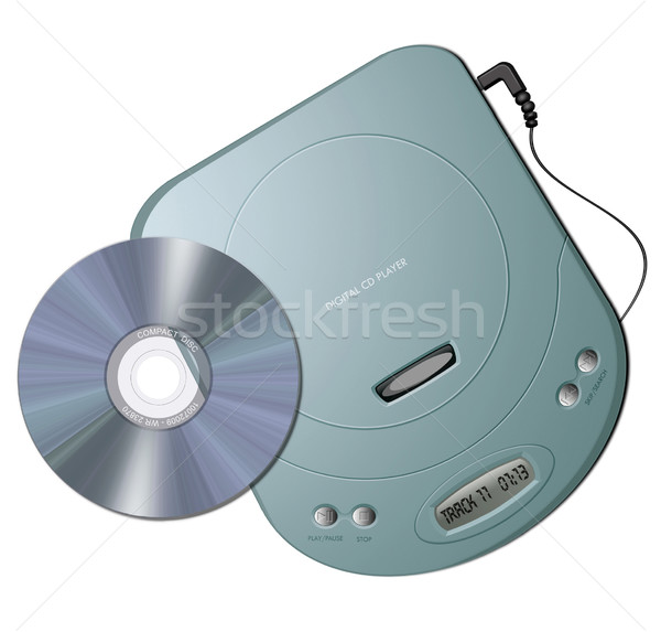 Portable cd joueur vert illustration isolé [[stock_photo]] © fresh_7266481