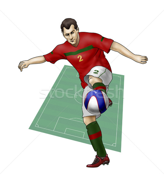 Squadra Portogallo realistico illustrazione calciatore indossare Foto d'archivio © fresh_7266481