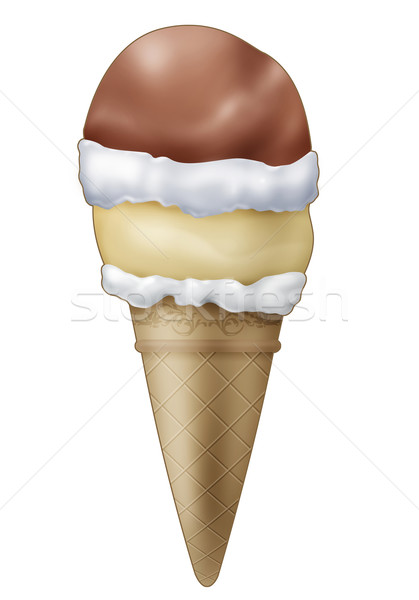 Casquinha de sorvete computador ilustração realista isolado branco Foto stock © fresh_7266481