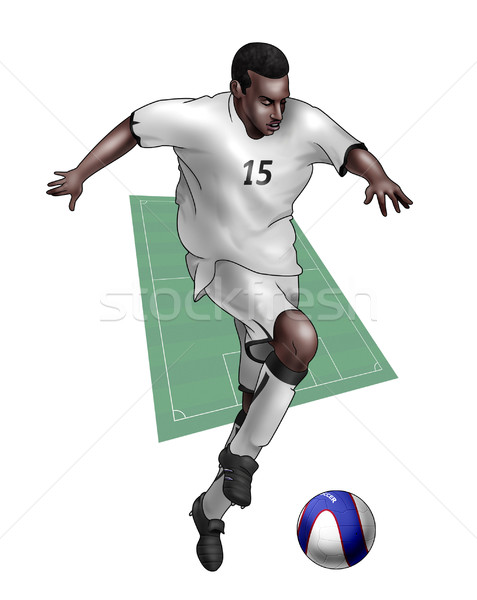 Zespołu Ghana realistyczny ilustracja piłkarz Zdjęcia stock © fresh_7266481