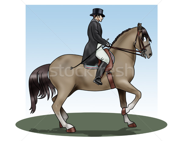 Ilustracja konia wykonywania sportu Zdjęcia stock © fresh_7266481
