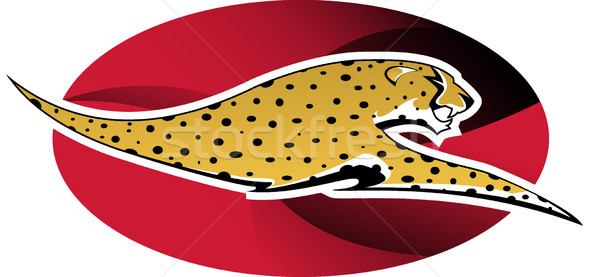 Logo gepárd digitális illusztráció vad piros természet Stock fotó © fresh_7266481