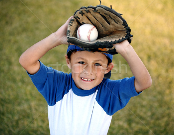 Guante pelota feliz sonriendo jóvenes Foto stock © Freshdmedia