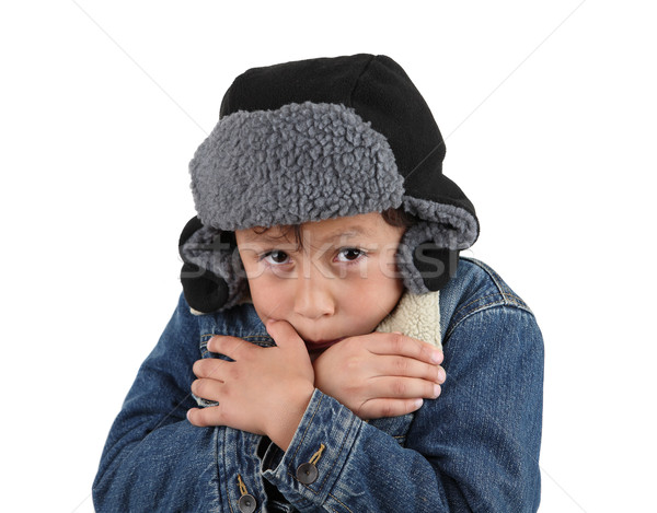 Freezing cold young boy Stock photo © Freshdmedia