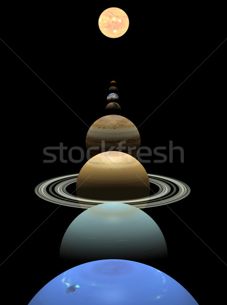 Solar system planets in alignment around sun Stock photo © Freshdmedia